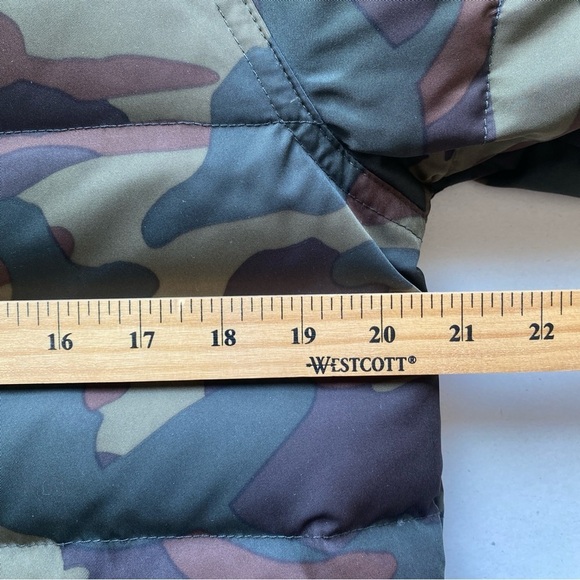 J Crew Crewcuts Down Feather Puffer Jacket Camo Hooded Parka Size 14 - Picture 6 of 12